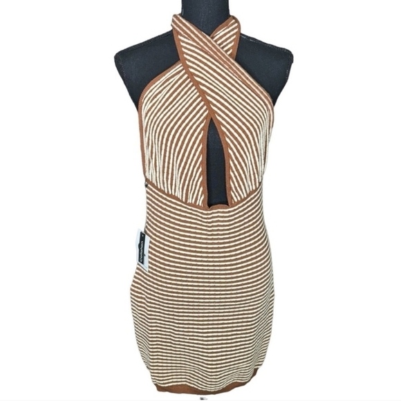 [Callahan] Mimi Mini Dress in Coco & White Stripes Callahan NWT - Picture 5 of 11
